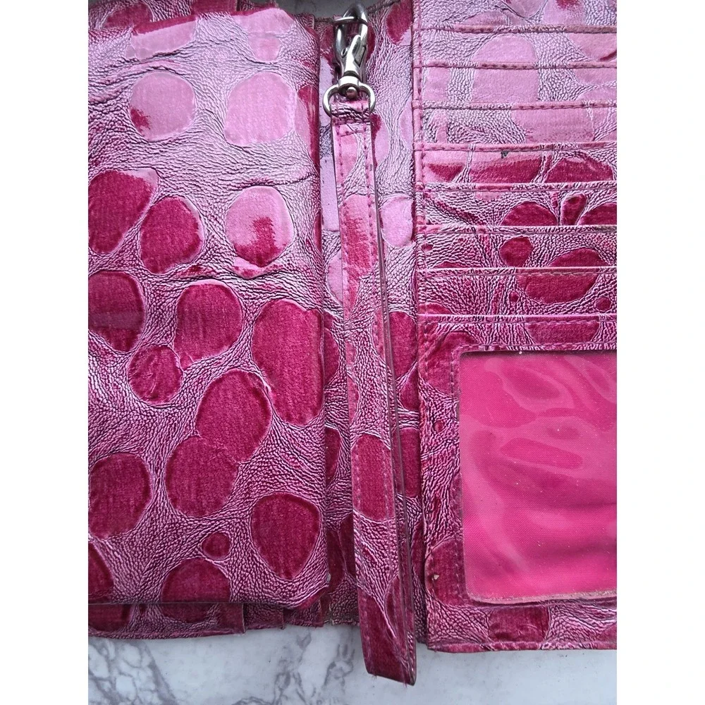 KENNETH COLE REACTION Women Rose Purple 8x4 Wristlet Wallet Clutch FauxCrocodile